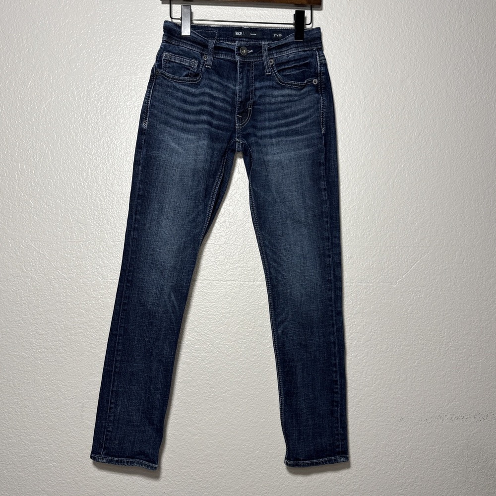 BKE Buckle Mason Tapered Leg Jeans Mens‎ 27x30 Blue Wash Premium Stretch Denim